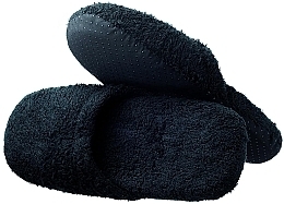 Kapcie męskie, czarne - Hydrea London Luxury Cotton Slippers — Zdjęcie N2