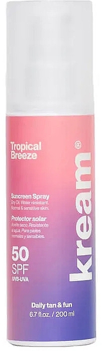 Spray z filtrem przeciwsłonecznym SPF 50 - Kream Tropical Breeze Sunscreen Spray SPF 50 — Zdjęcie N1