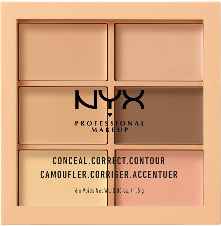 Paletka do konturowania i rozświetlania twarzy - NYX Professional Makeup Conceal Correct Contour Palette — Zdjęcie N1