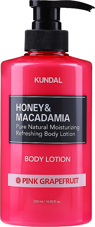 Nawilżająco-odświeżający balsam do ciała Różowy grejpfrut - Kundal Honey & Macadamia Pink Grapefruit Body Lotion — Zdjęcie N1