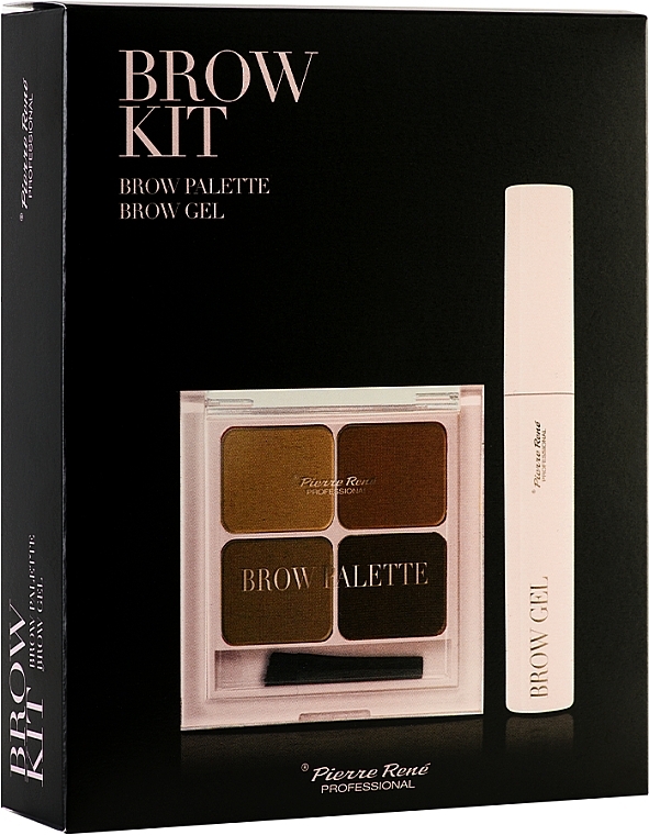 Zestaw do makijażu brwi - Pierre Rene Brow Kit (brow gel/10ml + brow palette) — Zdjęcie N1
