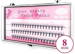 Sztuczne rzęsy, C, 8 mm - Clavier Pink Silk Green Eyelash — Zdjęcie N1