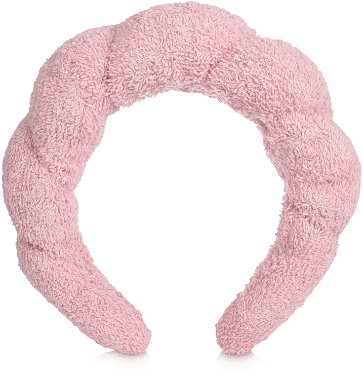 Opaska do rutynowych zabiegów kosmetycznych, różowa Easy Spa - MAKEUP Spa Headband Face Washing Pink — Zdjęcie N4