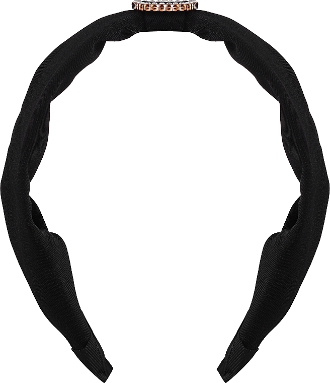Opaska do włosów FA-5609, czarna ze zdobieniem - Donegal — Zdjęcie N1
