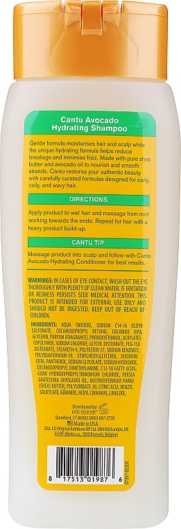 Szampon nawilżający - Cantu Avocado Hydrating Shampoo — Zdjęcie N2