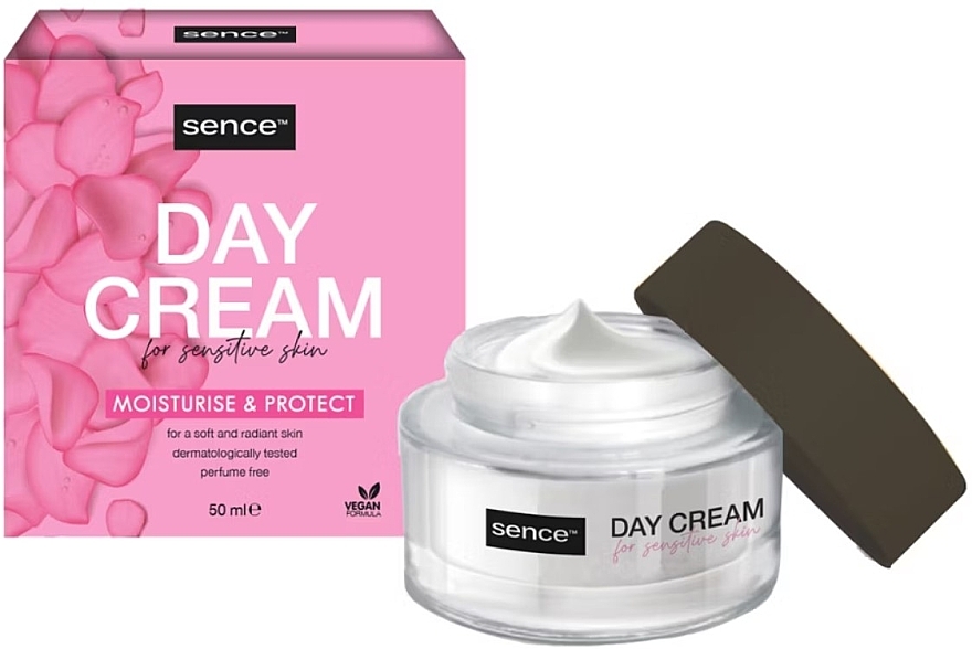 Krem na dzień dla skóry wrażliwej - Sence Day Cream For Sensitive Skin Moisturise & Protect — Zdjęcie N1