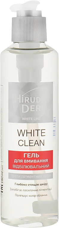 Wybielający żel do mycia twarzy - Hirudo Derm White Clean — Zdjęcie N2