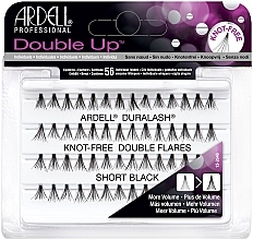 PRZECENA! Zestaw sztucznych rzęs w kępkach - Ardell Double Up Knot Free Double Flares Black Short * — Zdjęcie N1