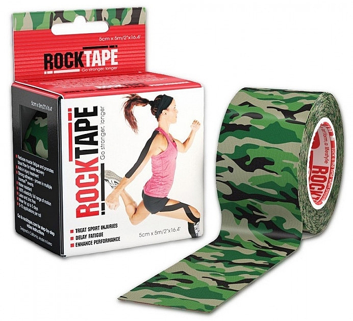 Taśma Kinesio Green Camouflage - RockTape Design — Zdjęcie N4