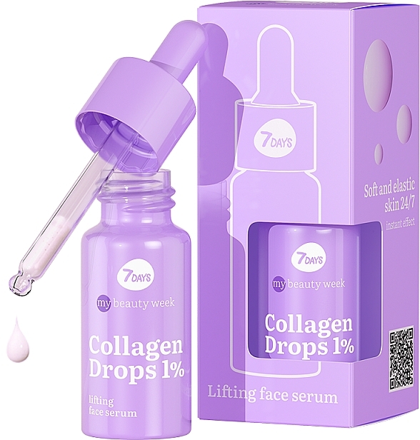 Liftingujące serum z kolagenem - 7 Days My Beauty Week Collagen Drops 1% Lifting Face Serum — Zdjęcie N2