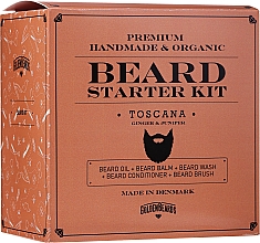 Kup Zestaw do pielęgnacji brody - Golden Beards Starter Beard Kit Toscana (balm/60ml + oil/30ml + shm/100ml + cond/100ml + brush)