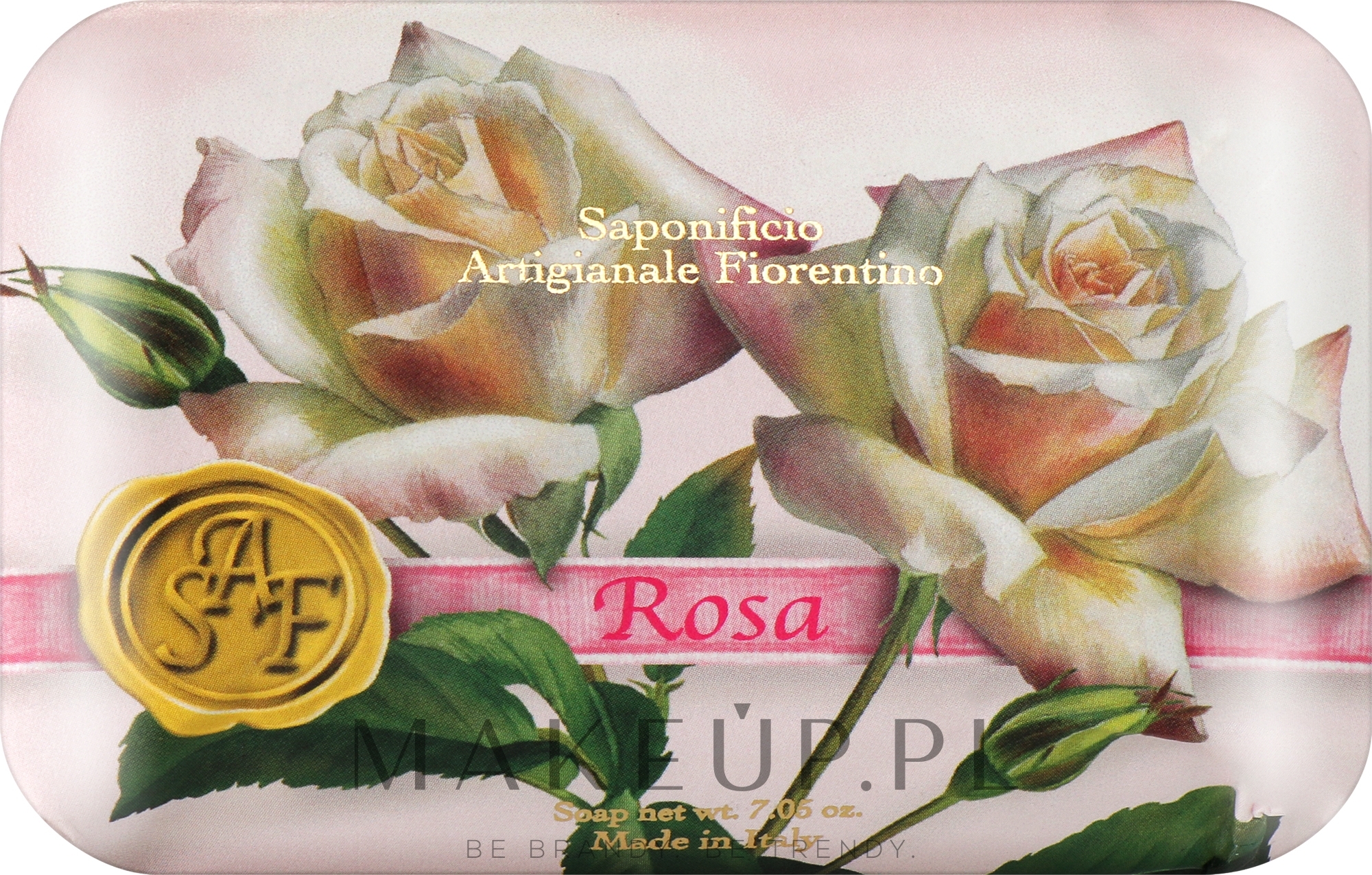 Naturalne mydło w kostce Róża - Saponificio Artigianale Fiorentino Rose Soap — Zdjęcie 200 g