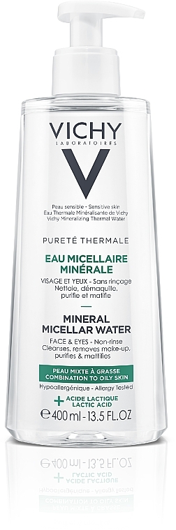 Mineralny płyn micelarny do skóry mieszanej i tłustej - Vichy Pureté Thermale Mineral Micellar Water — Zdjęcie N1