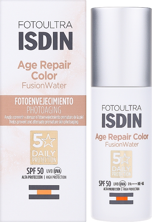 Koloryzujący krem przeciwsłoneczny do twarzy o potrójnym działaniu - Isdin FotoUltra Age Repair Color SPF50 — Zdjęcie N2