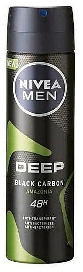 Antyperspirant - Nivea Men Deospray Deep Black Carbon Amazonia — Zdjęcie N1