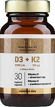 Suplement diety D3 + K2 z oliwą z oliwek extra virgin - Noble Health D3 + K2 In Olive Oil — Zdjęcie N1