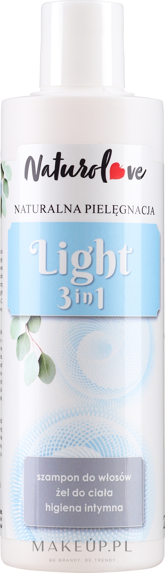 Szampon, żel do ciała i higieny intymnej - Naturolove Light Series 3in1 — Zdjęcie 280 ml