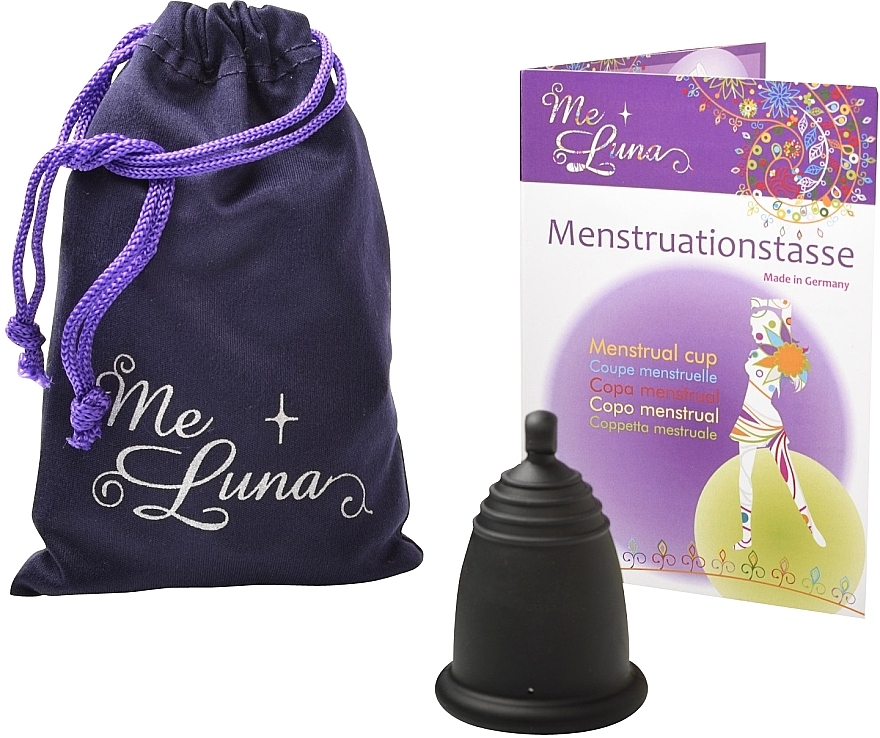 Kubeczek menstruacyjny, rozmiar S, czarny - MeLuna Classic Menstrual Cup Ball — Zdjęcie N2
