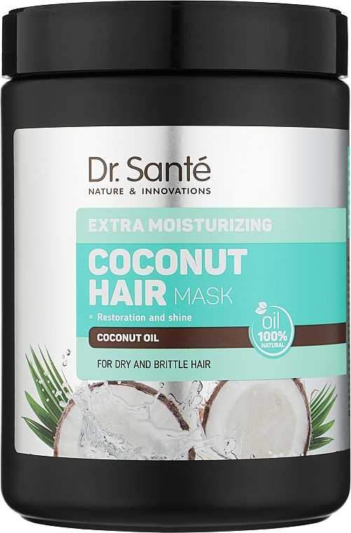 Ekstranawilżająca maska regenerująca do włosów suchych i łamliwych - Dr Sante Coconut Hair — Zdjęcie N3