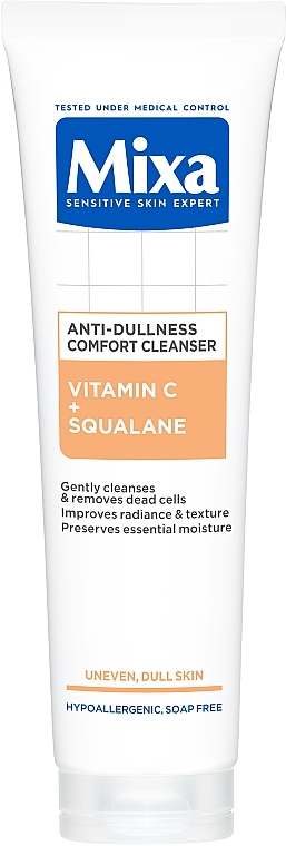 Żel oczyszczający przeciw matowieniu z witaminą C i skwalanem - Mixa Sensitive Skin Expert Anti-dullness Cleanse — Zdjęcie N1