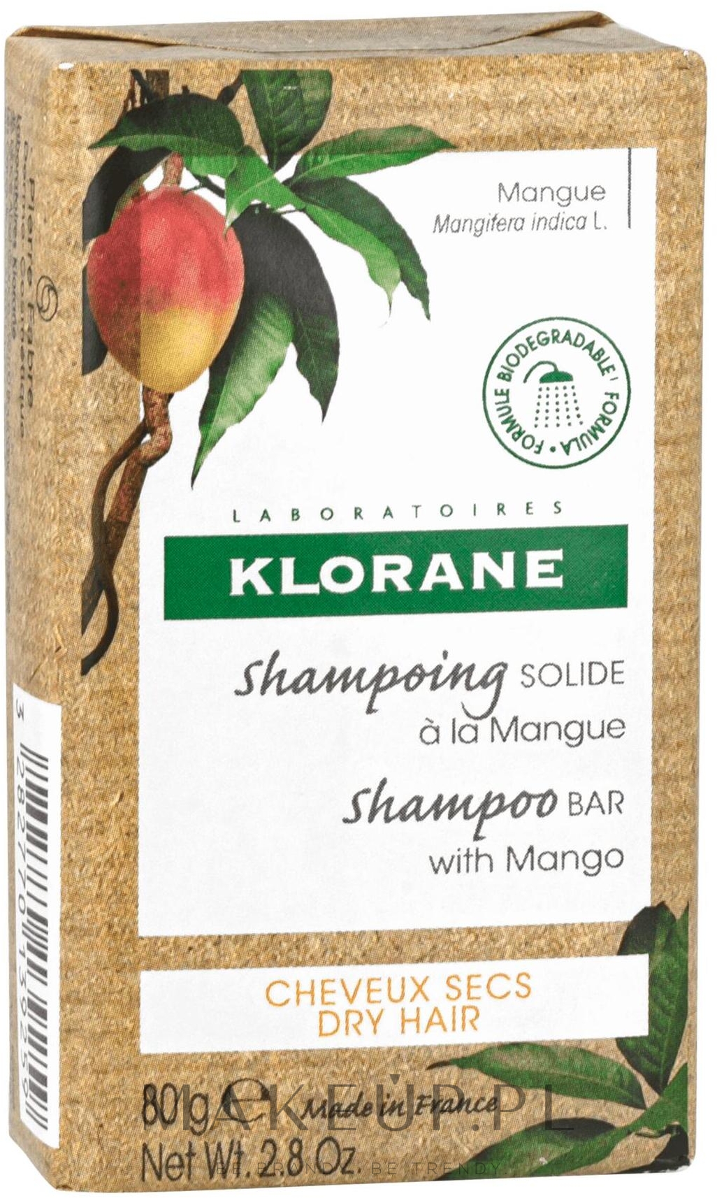Szampon w kostce do włosów suchych z ekstraktem z aloesu - Klorane Mango Solid Shampoo Bar — Zdjęcie 80 g