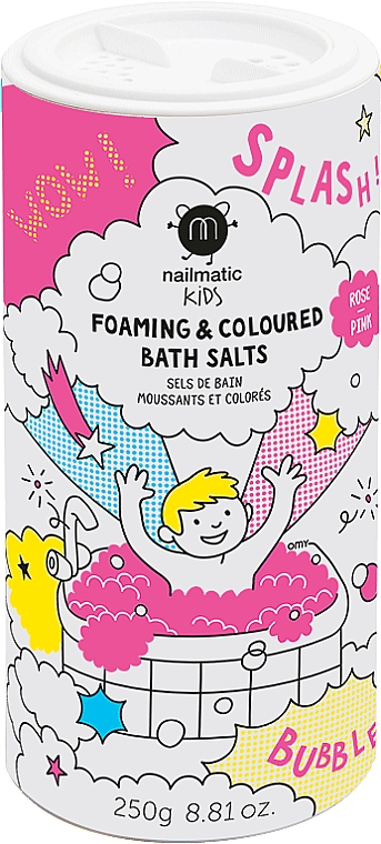 Musująca różowa sól do kąpieli dla dzieci - Nailmatic Colored Bath Salts — Zdjęcie N1