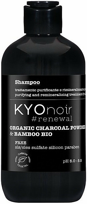 Oczyszczający szampon do włosów Organiczny węgiel i bambus - Kyo Noir Organic Charcoal Shampoo  — Zdjęcie N1