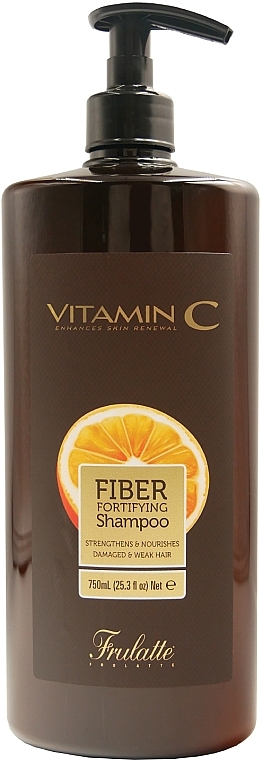 Wzmacniający szampon do włosów słabych i zniszczonych - Frulatte Vitamin C Fiber Fortyfing Shampoo — Zdjęcie N1