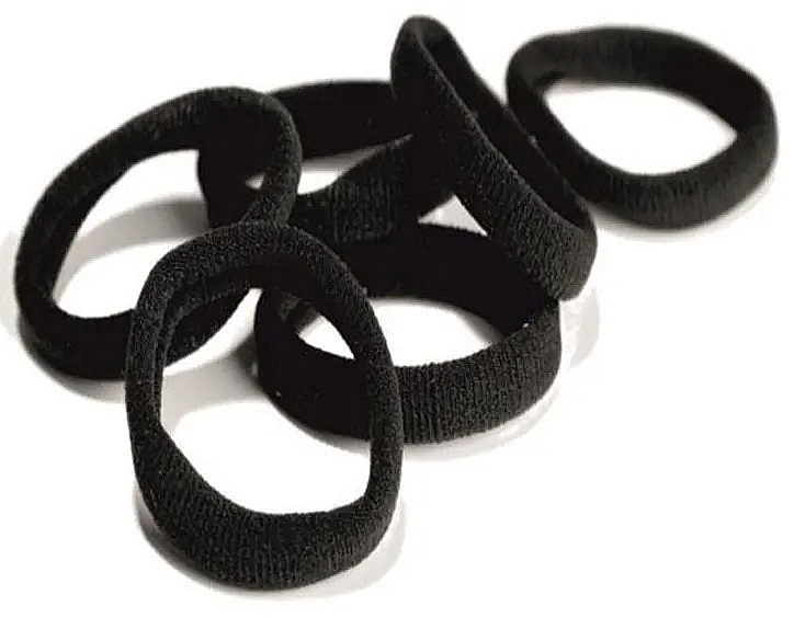 Elastyczne gumki do włosów, czarne, 10 szt. - Inca Rubber Hair Bands Black — Zdjęcie N1