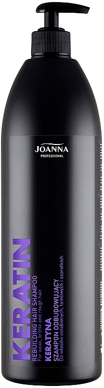 Odbudowujący szampon do włosów osłabionych, łamliwych i szorstkich Keratyna - Joanna Professional — Zdjęcie N2