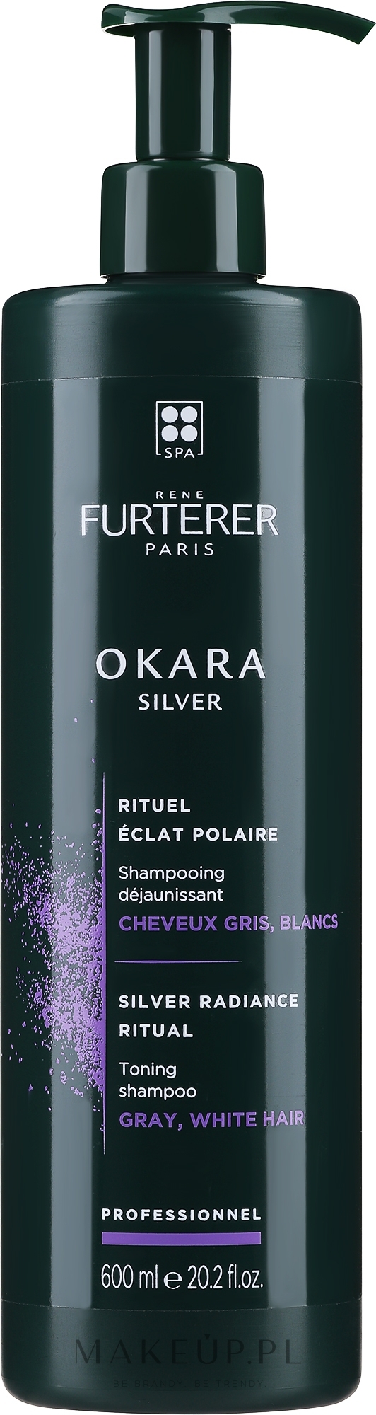 Szampon tonizujący do siwych włosów - Rene Furterer Okara Silver Shampoo — Zdjęcie 600 ml