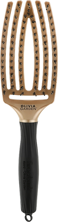 Szczotka z naturalnym włosiem - Olivia Garden Finger Brush Combo Trinity Passion Gold — Zdjęcie N1