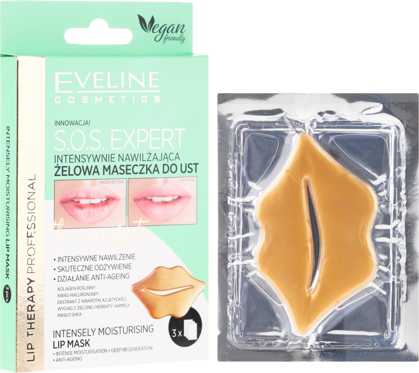 Intensywnie nawilżająca żelowa maseczka do ust - Eveline Cosmetics Lip Therapy Professional  — фото N1
