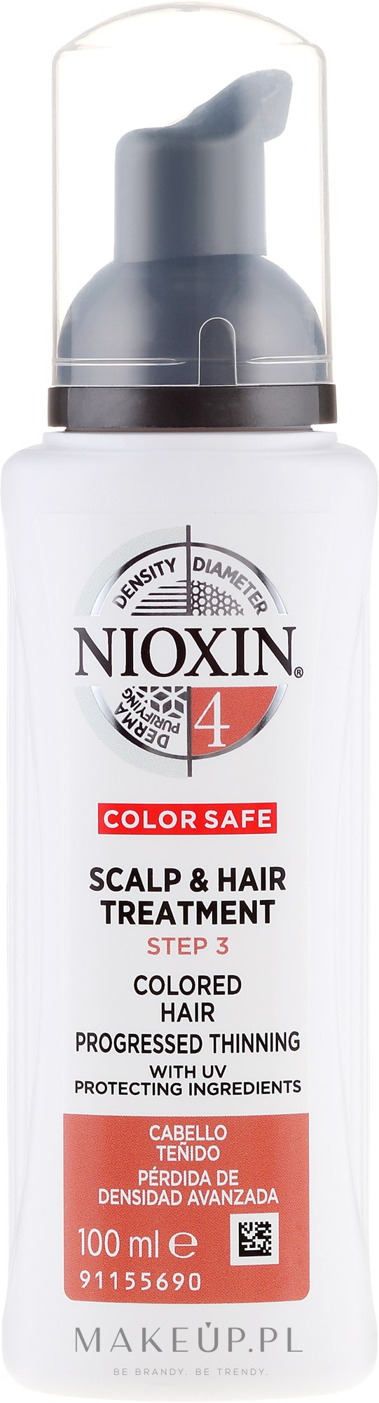 Odżywcza maska do skóry głowy i progresywnie przerzedzających się włosów farbowanych - Nioxin System 4 Color Safe Scalp & Hair Treatment Step 3 — Zdjęcie 100 ml