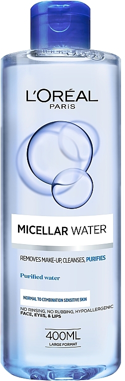 Oczyszczający płyn micelarny do cery normalnej i mieszanej - L'Oreal Paris Micellar Water Normal To Combination Sensitive Skin