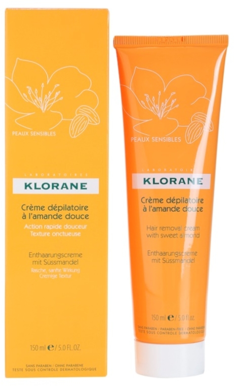 Krem do depilacji z olejem ze słodkich migdałów - Klorane Hair Removal Cream — Zdjęcie N1