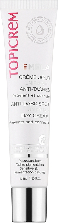 Krem przeciwzmarszczkowy na dzień - Topicrem Mela Anti-Dark Spot Unifying Day Cream SPF50+ — Zdjęcie N1