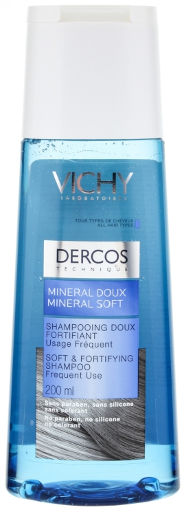 Delikatny mineralny szampon wzmacniający do włosów - Vichy Dercos Mineral Soft Shampoo — Zdjęcie N4