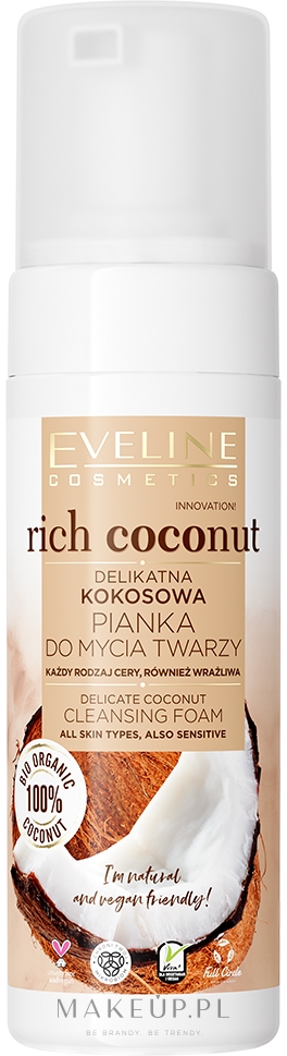 Eveline Cosmetics Rich Coconut - Kokosowa pianka do mycia twarzy — Zdjęcie 150 ml