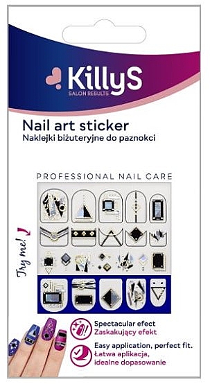 Naklejki biżuteryjne do paznokci - KillyS Nail Art Sticker Black Shine — Zdjęcie N1