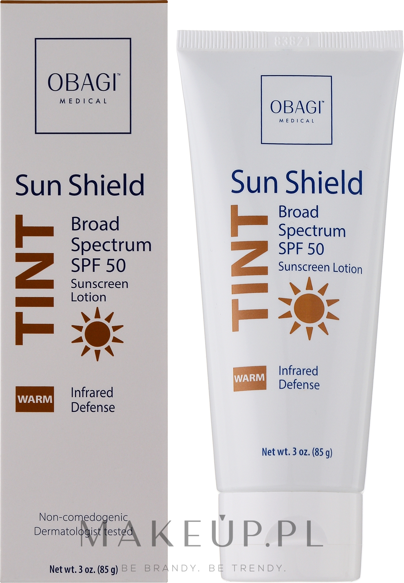 Barierowy krem ochronny do twarzy SPF50 - Obagi Medical Sun Shield Tint Broad Spectrum Spf 50 Warm — Zdjęcie 85 g