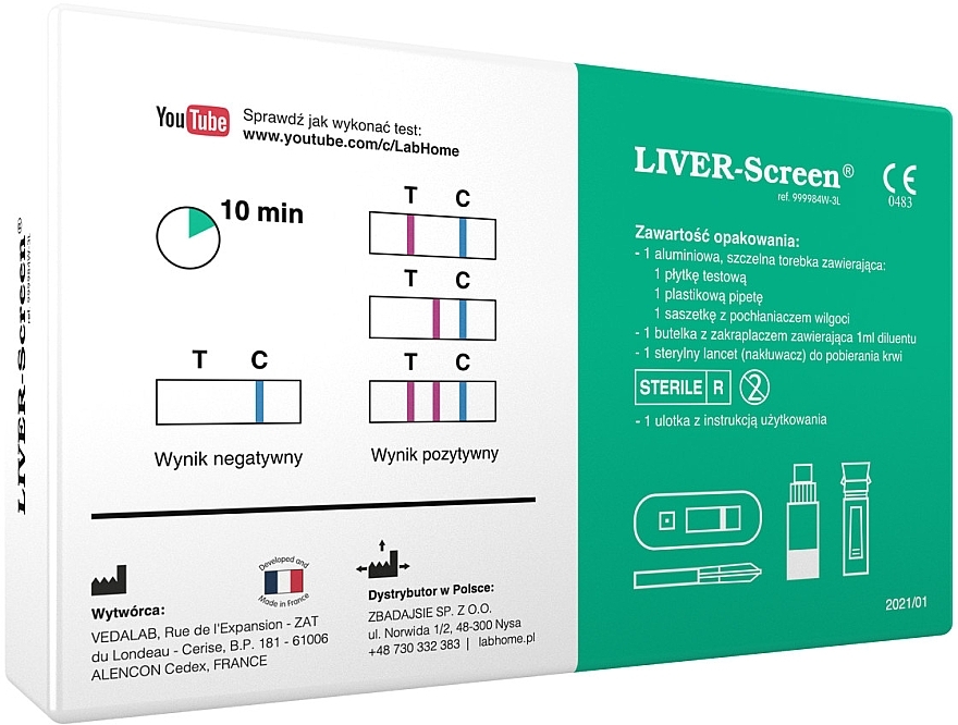 Test diagnostyczny w celu oceny stanu fizjologicznego wątroby - Lab.Home Liver-Screen — Zdjęcie N2