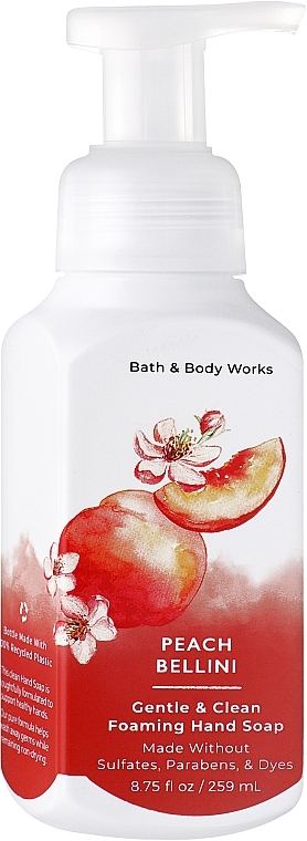 Mydło do rąk w piance Brzoskwiniowe Bellini - Bath & Body Works Peach Bellini Gentle Clean Foaming Hand Soap — Zdjęcie N1