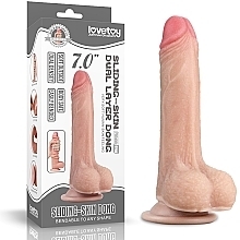 Kup Dildo z moszną - LoveToy Sliding Skin Dual Layer Dong 7"