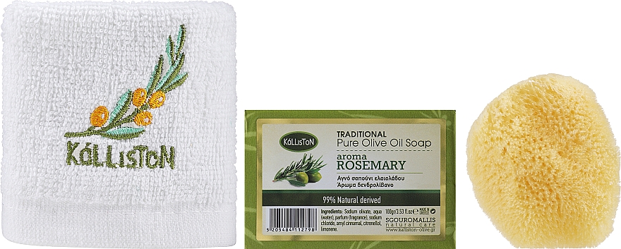 Zestaw - Kalliston Rosemary (soap/100g + sponge + towel) — Zdjęcie N2