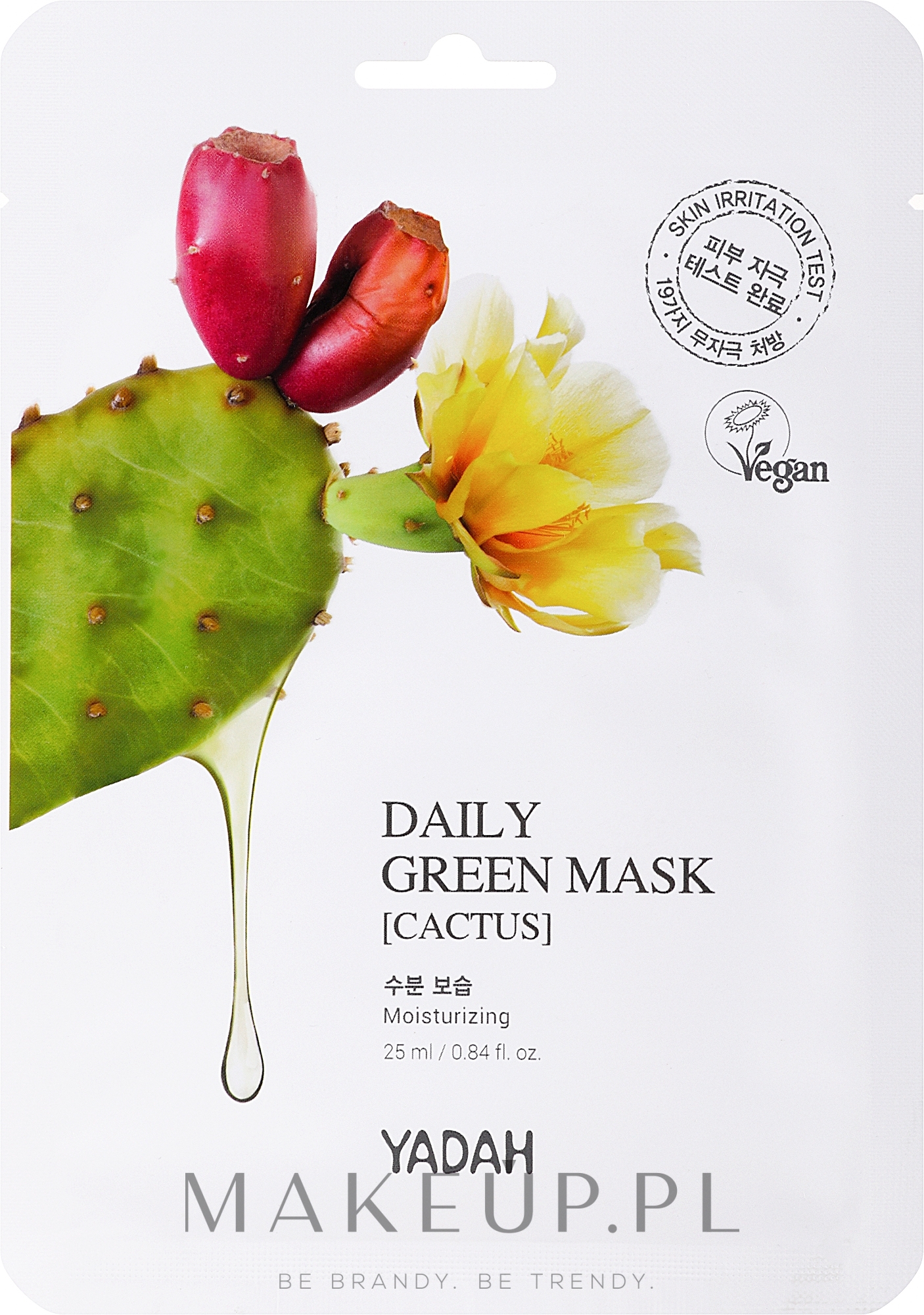 Nawilżająca maska z opuncją figową - Yadah Daily Green Mask Cactus — Zdjęcie 25 ml
