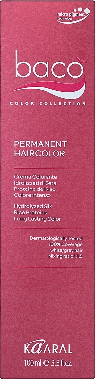 Farba do włosów - Kaaral Baco Color Hair-Dye — Zdjęcie N3