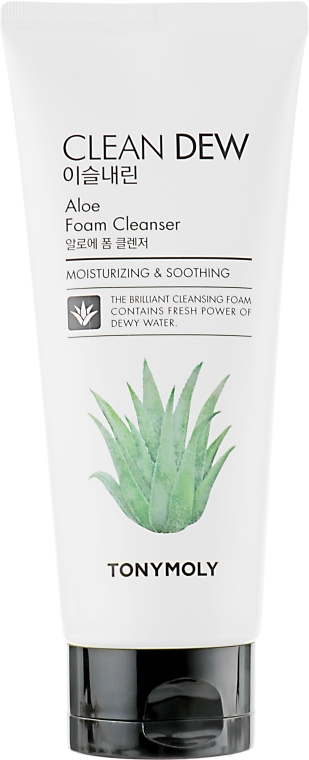 Nawilżająca pianka kojąca z aloesem do mycia twarzy - Tony Moly Clean Dew Aloe Foam Cleanser — Zdjęcie N1