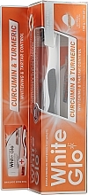 Kup Zestaw z czarno-białą szczoteczką - White Glo Curcumin & Turmeric Whitening (toothpaste/150g + toothbrush)