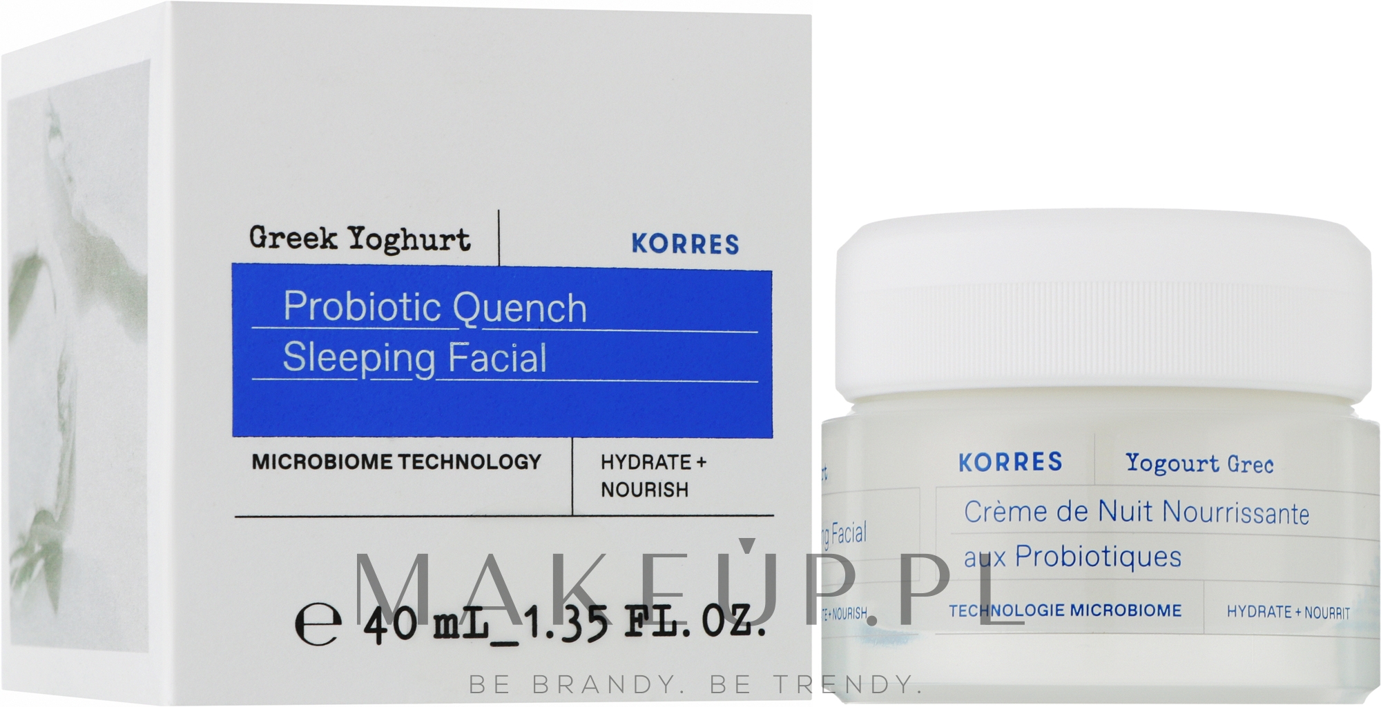 Krem do twarzy na noc z probiotykami - Korres Greek Yoghurt Probiotic Quench Sleeping Facial — Zdjęcie 40 ml